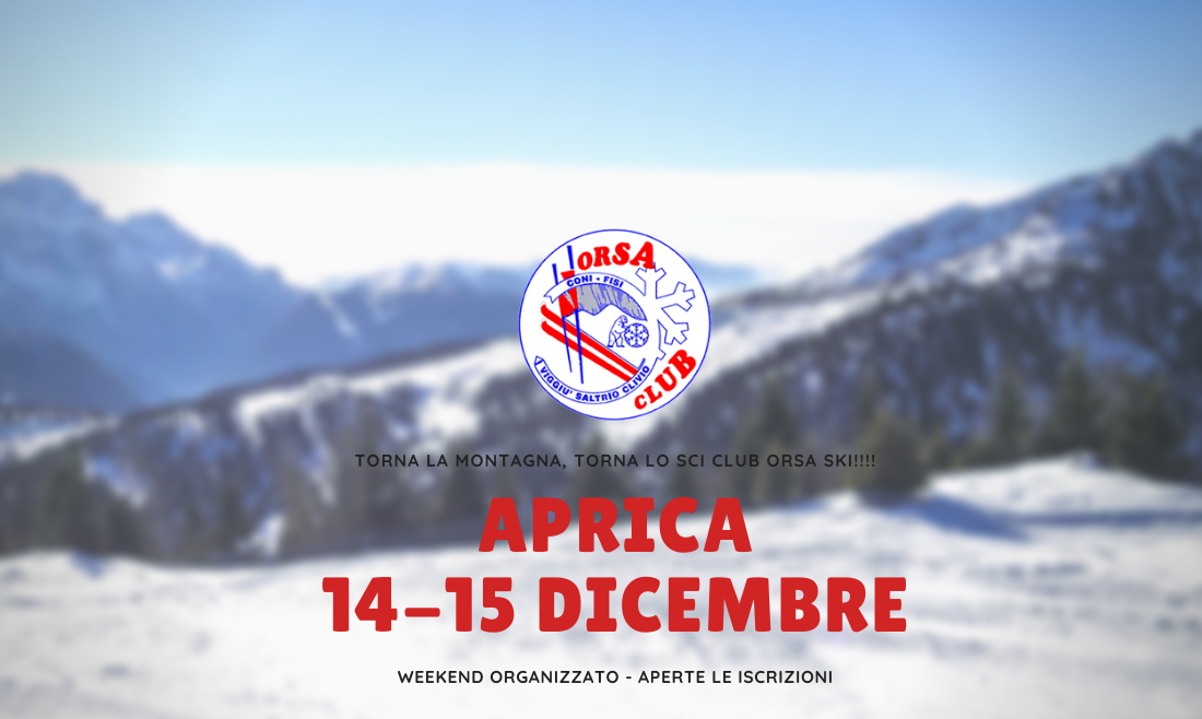 Weekend 14-15 Dicembre: tutti in montagna!!!