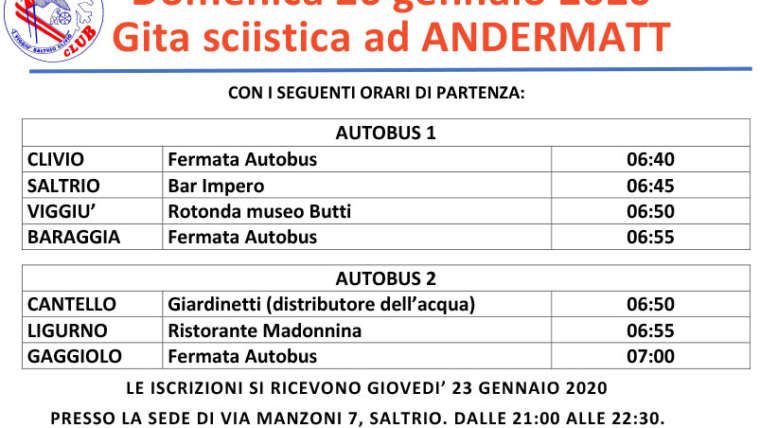 Si inizia!!! 1° Uscita 2020 – Andermatt